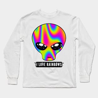 i love rainbows with gay alien Long Sleeve T-Shirt